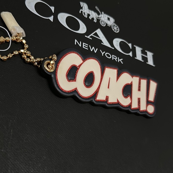 Coach Comic Coach Script Hangtag Marvel Signature Logo Bag Charm Keychain 2051 - Picture 3 of 7